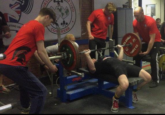 Callum Lowe - lifting a best ever lift in the bench press